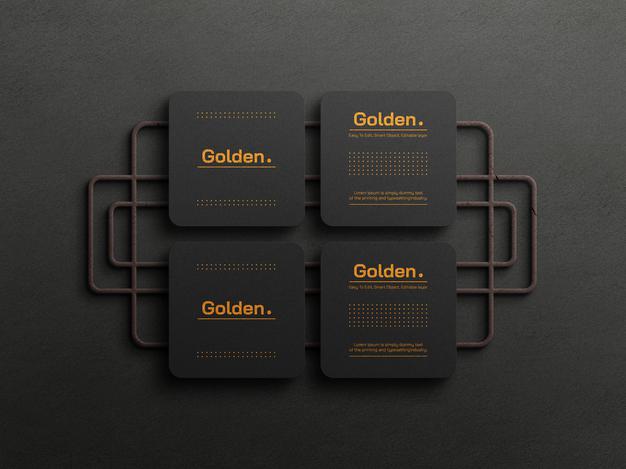 Gold Foil Luxury Business Card Mockup Psd