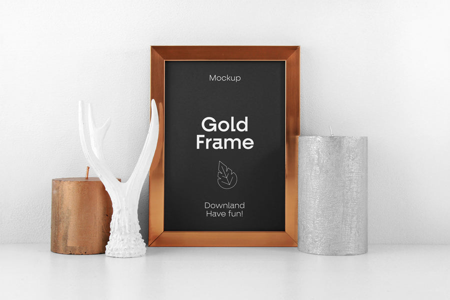 Gold Frame Psd Mockup