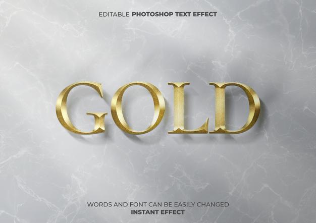 Gold Text Effect Psd