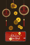 Golden And Red Ornaments For New Year Psd