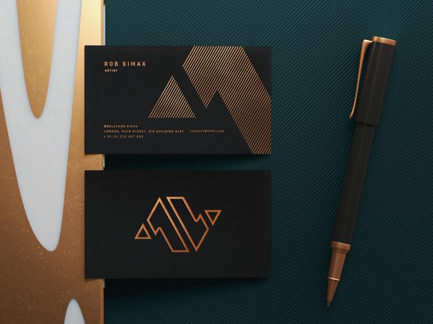 Golden Business Card Mockup Template Psd