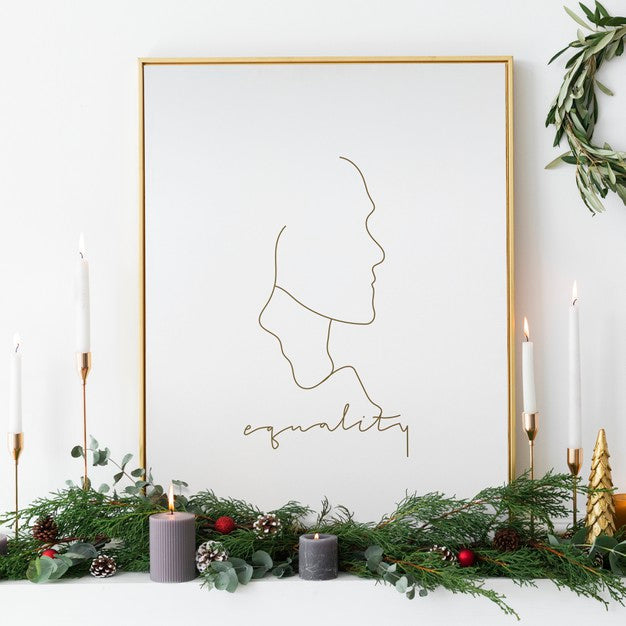 Golden Equality Frame By Taper Candles Psd