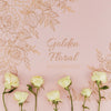 Golden Floral Background With Roses Psd