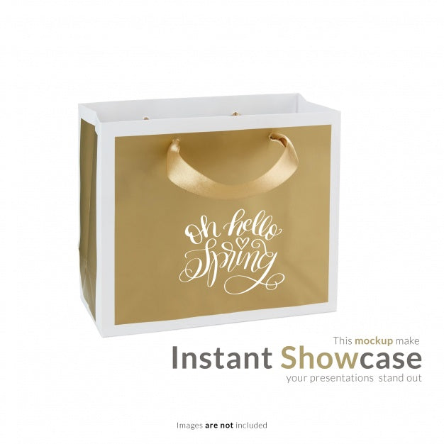Golden Gift Bag Mock Up Psd