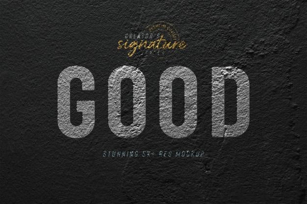 Golden Logo Mockup On Grunge Concrete Wall Branding Sign Logo Mockup Front View Psd