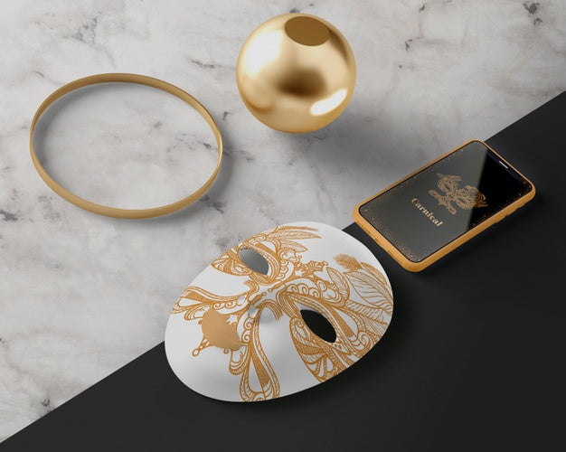 Golden Mask Prepared For Carnival Psd
