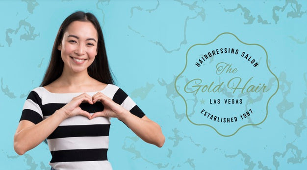 Golden Mock-Up Ad For Hair Salon Psd