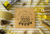 Golden New Year Party Accessories Mock-Up Psd