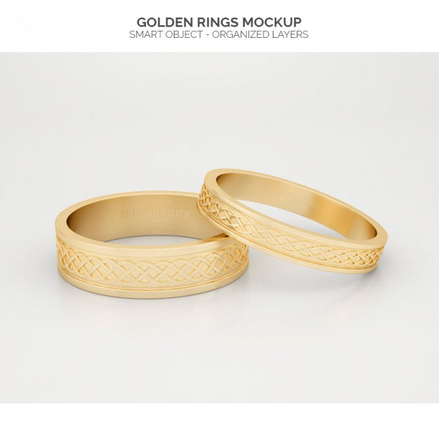 Golden Rings Mock Up Psd