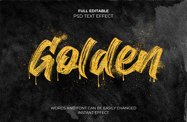Golden Text Effect Psd