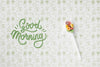 Good Morning Message Beside Spoon With Cereals Psd