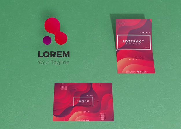 Gradient Liquid Effect Of Flyer And Card Brand Company Business Mock-Up Paper Psd