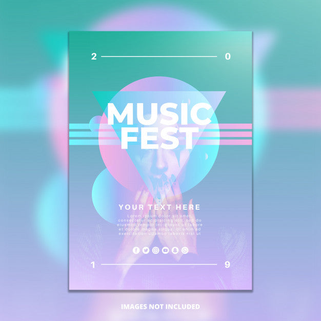 Gradient Music Festival Poster Template Psd