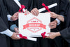 Graduates Holding A Mock-Up Diploma Psd