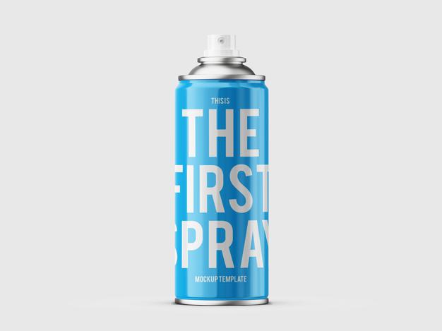 Graffiti Spray Can Mockup Template Psd