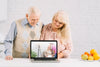 Grandparents Behind Laptop Mockup Psd