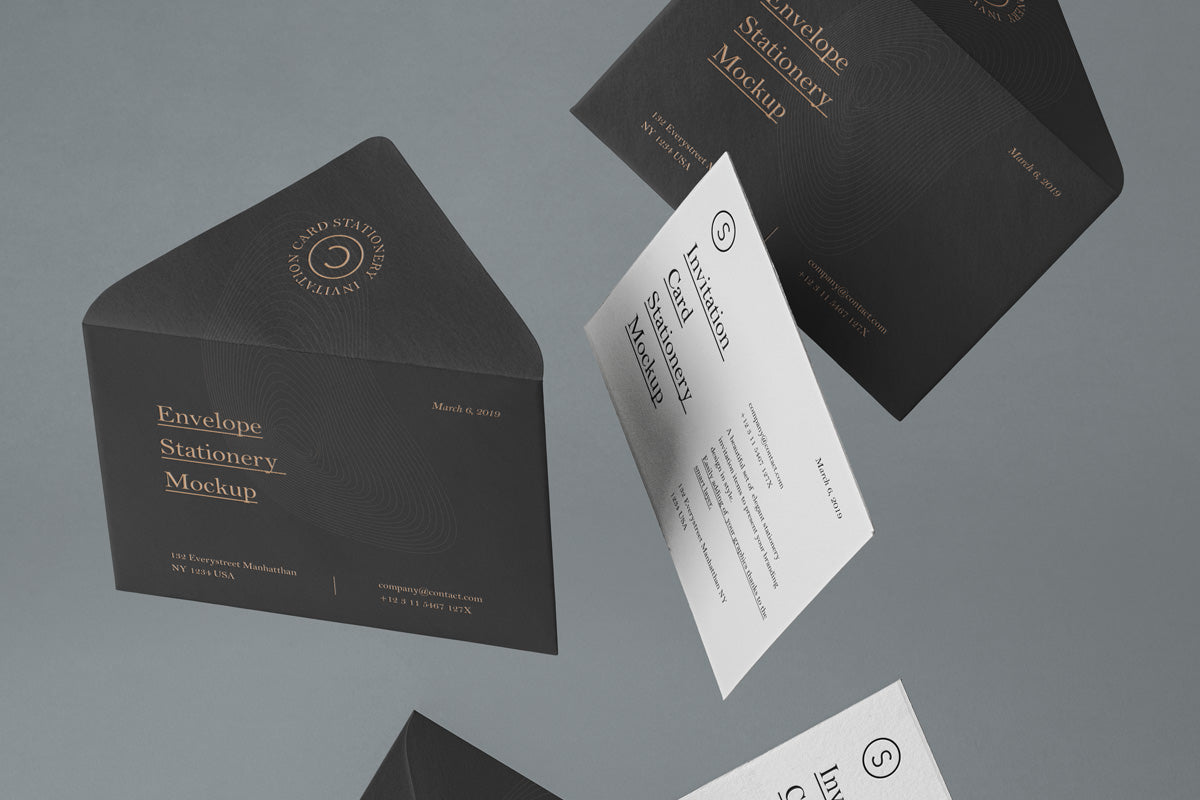 Gravity Psd Invitation Mockup