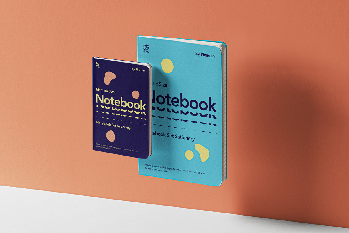 Gravity Psd Notebook Set Mockup