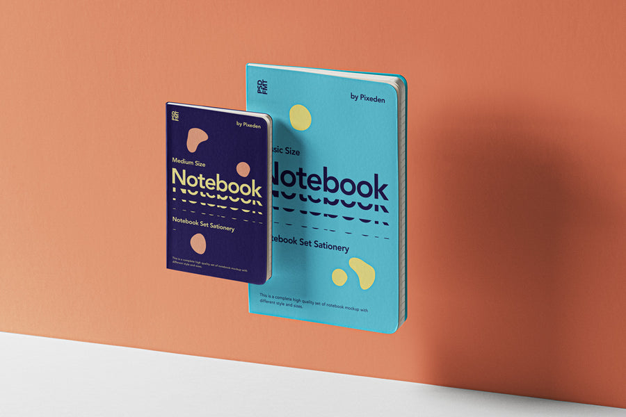 Gravity Psd Notebook Set Mockup
