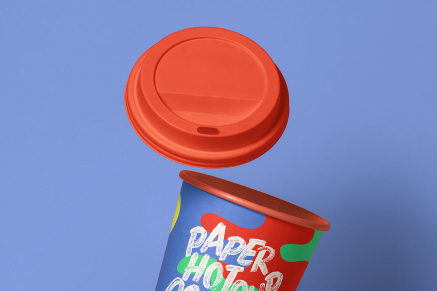 Gravity Psd Paper Hot Cup Mockup