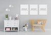 Gray Child Room With Frame Mockup Psd