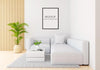 Gray Sofa In White Living Room With Frame Mockup Psd