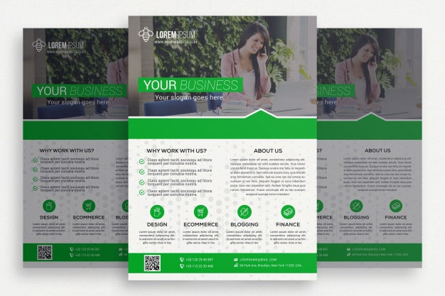 Green And White Business Brochure Psd