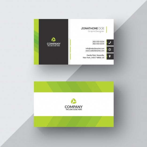 Green And White Business Card Psd
