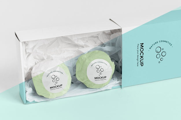 Green Bath Bombs In Box Psd