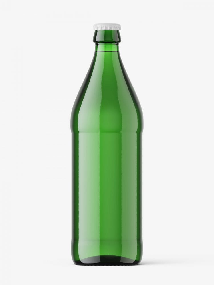 Green Beer Bottle Mockup
