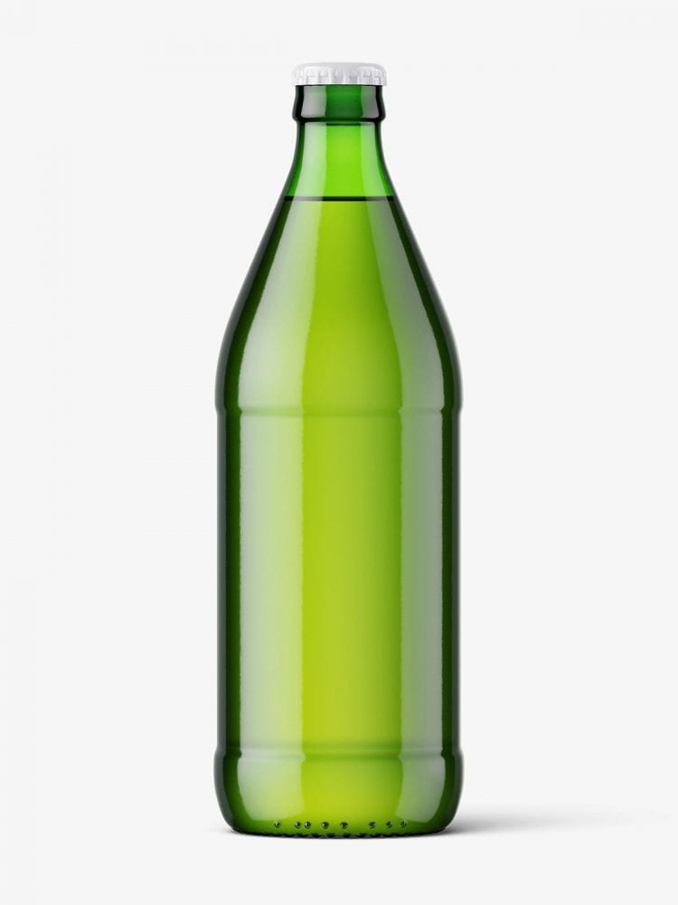 Green Beer Bottle Mockup