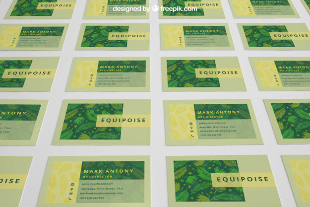 Green Business Card Mockup Psd