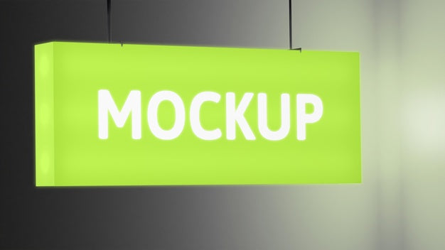 Green Colour Night Business Sign Psd