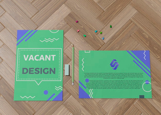 Green Empty Design For Brand Company Business Mock-Up Paper Psd