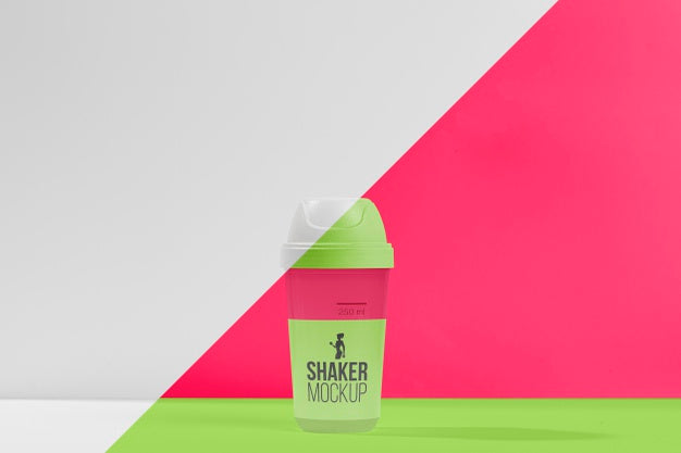 Green Fitness Shaker Gym Mock-Up Concept Psd
