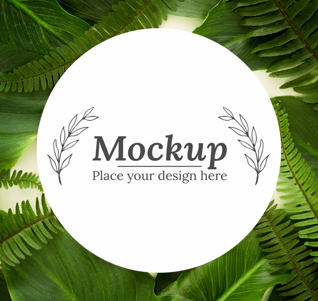Green Leaves Assortment With Mock-Up Psd