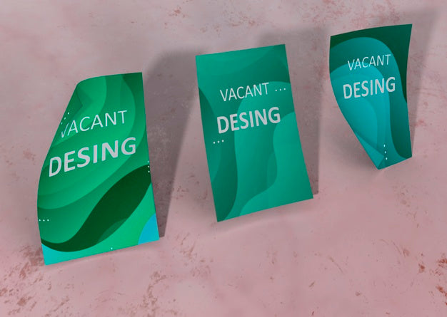 Green Liquid Watercolour Effect Brand Company Business Mock-Up Paper Psd