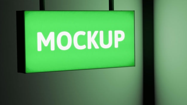 Green Neon Colour Night Business Sign Psd