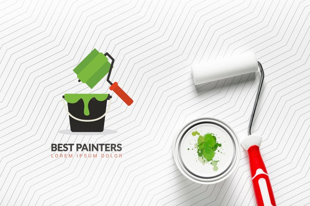 Green Paint Concept Mock-Up Psd
