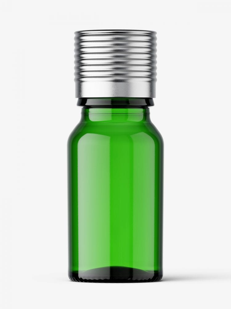 Green Pharmaceutical Bottle With Silver Cap