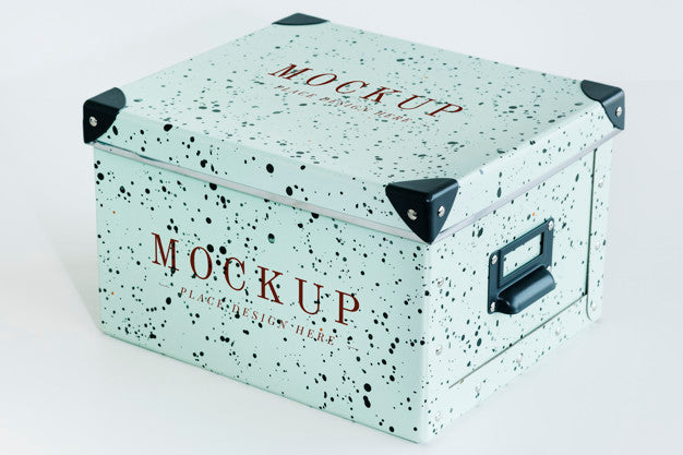 Green Retro Paper Box Mockup Psd