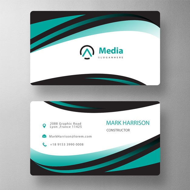 Green Shape Business Card Mockup Psd