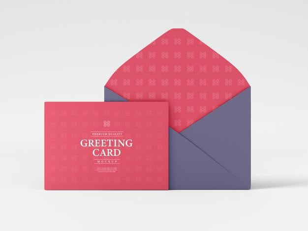 Greeting Card And Envelope Mockup Psd