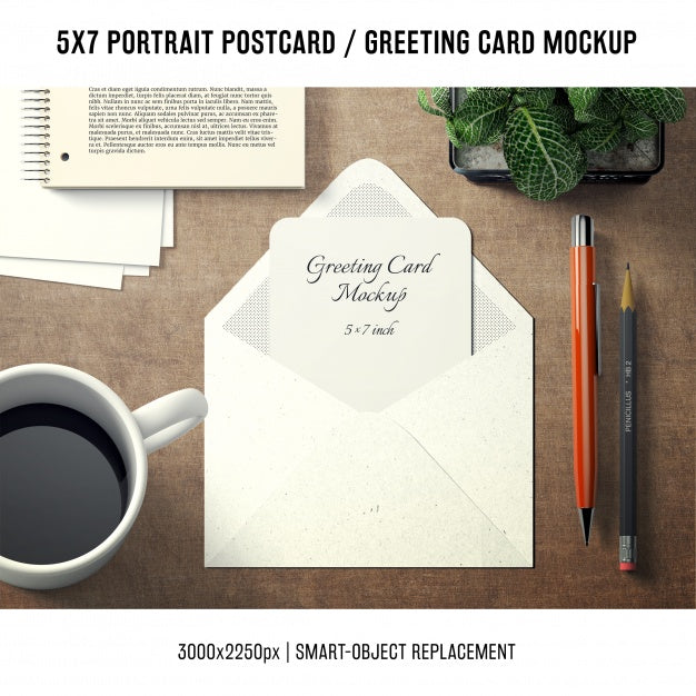 Greeting Card Mock Up Psd