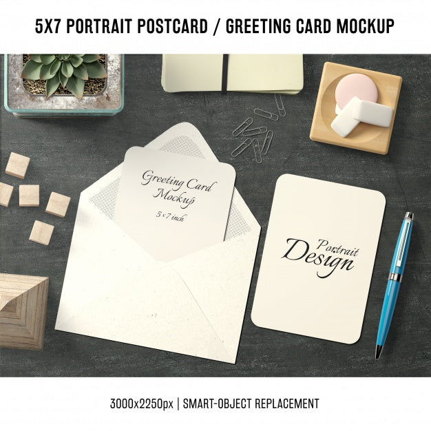 Greeting Card Mock Up Psd
