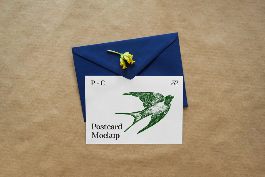 Greeting Card With Envelope Mockup