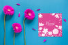 Greeting Card With Flowers Psd