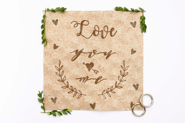 Greeting Card With Wedding Quote Psd