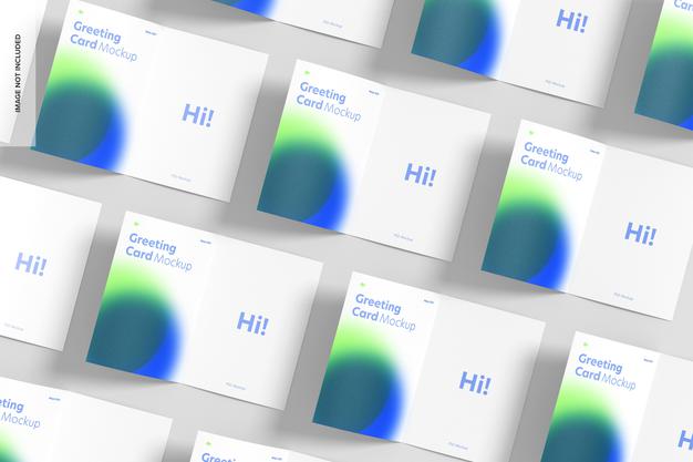 Greeting Cards Set Mockup Psd