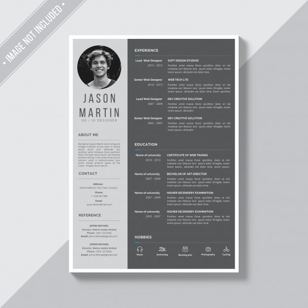 Grey Cv Template Psd
